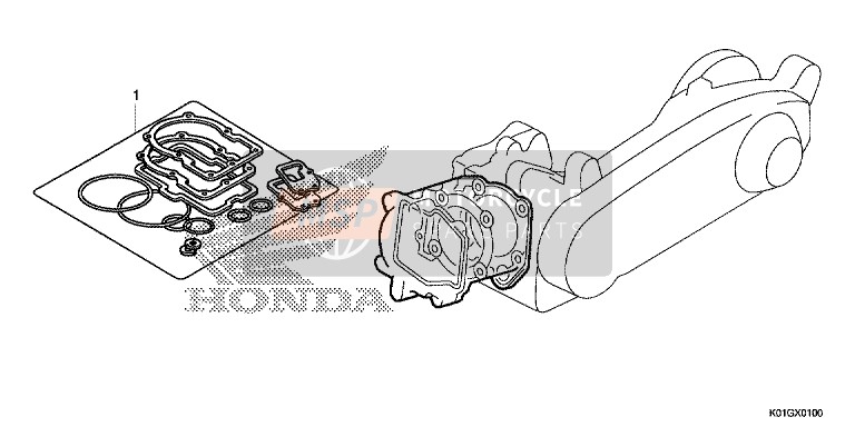 12251KZR601, Gasket, Cilinderkop (Std./0.25/0.50), Honda, 1